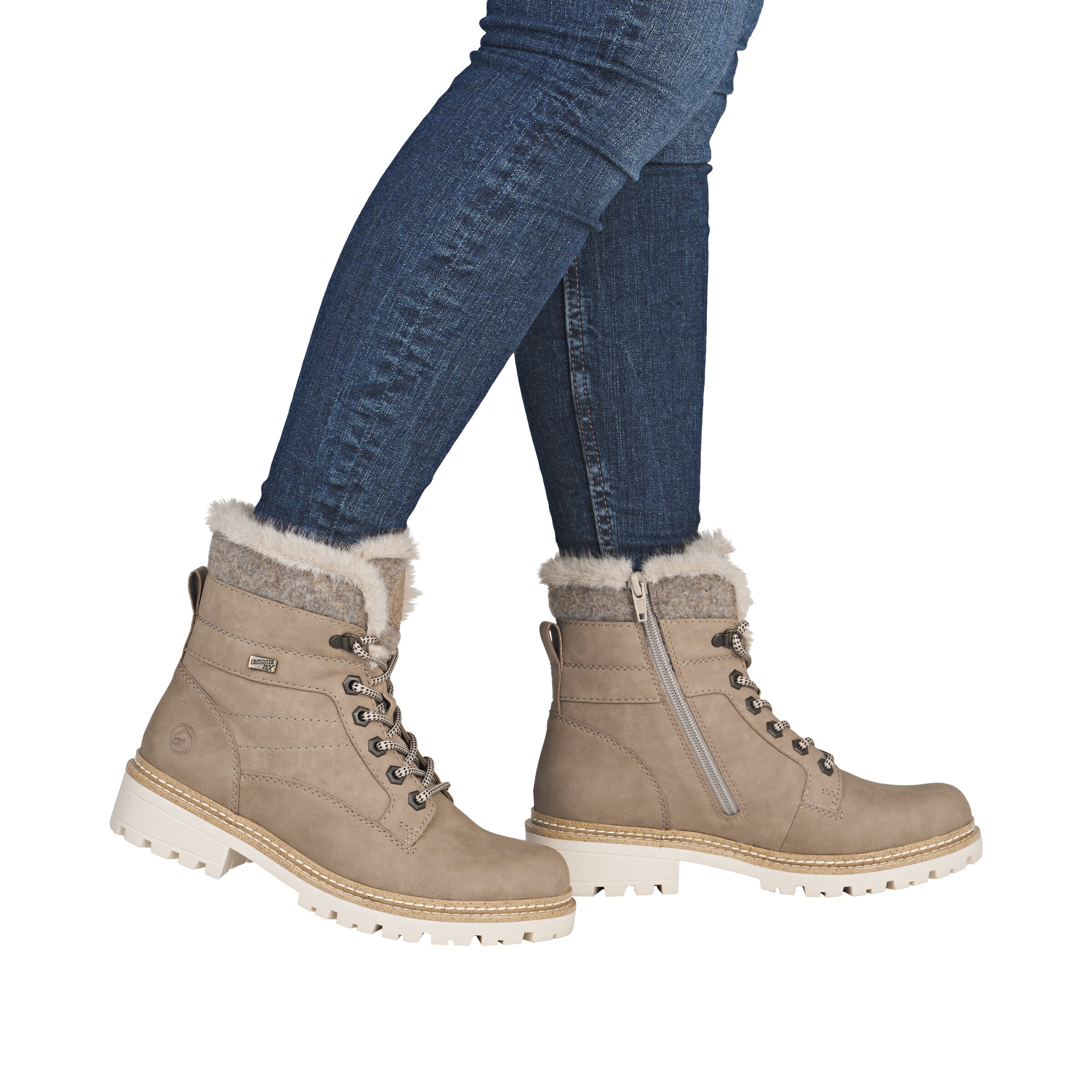 REMONTE Schnürstiefel 'D0B81' in Beige: Vorderseite