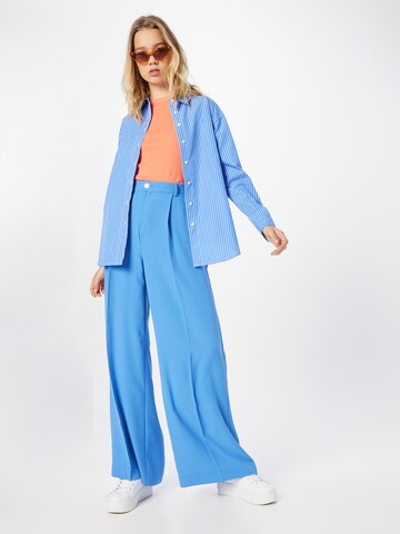 Lauren Ralph Lauren - Perna larga Calças com vincos 'HARPREET' em azul