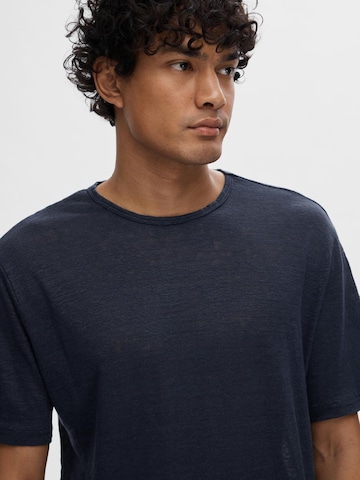 T-Shirt 'Bet' SELECTED HOMME en bleu