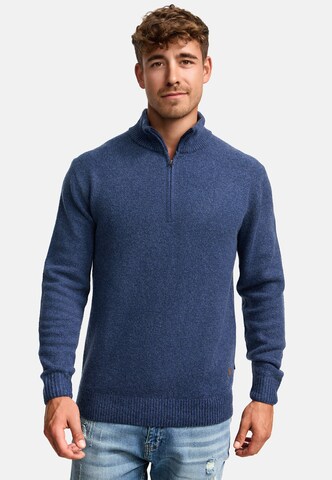 INDICODE JEANS Trui ' Lokant ' in Blauw: voorkant