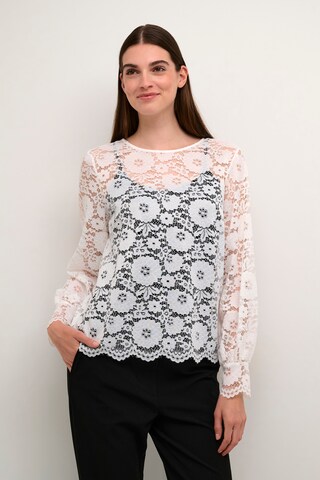 Cream Blouse 'Shuri' in Wit: voorkant