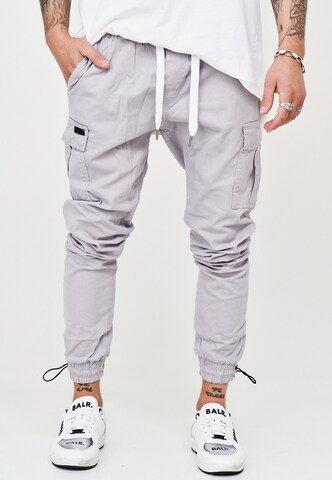 behype Regular Cargohose 'LENNY' in Grau: Vorderseite