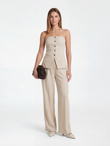 AMALY Loosefit Παντελόνι πλισέ σε μπεζ