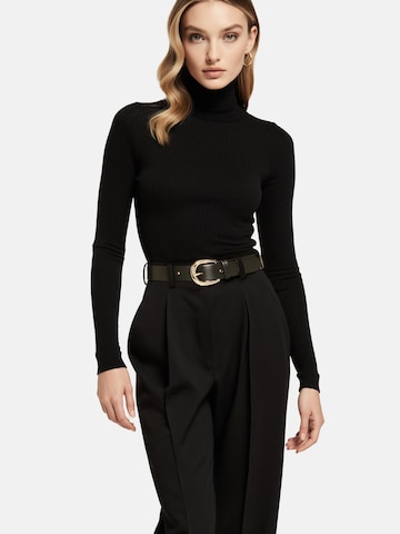 PANTHEROAR Tričko 'High Neck Long Sleeve Top' – černá