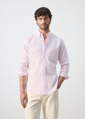 MANGO MAN Regular fit Button Up Shirt 'Oxli' in Pink: front