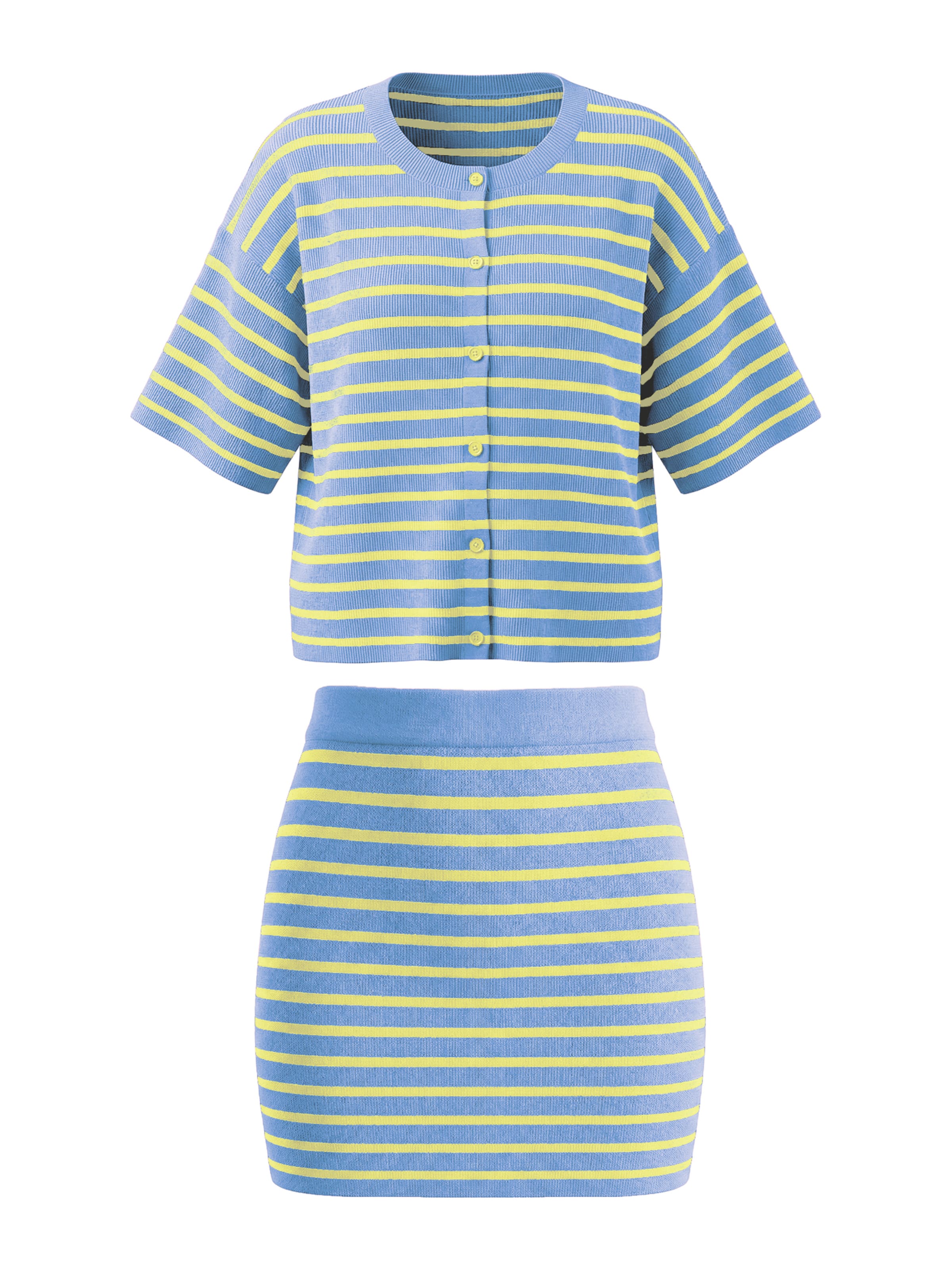 Imily Bela Kostim | svetlo modra / rumena barva, Prikaz izdelka