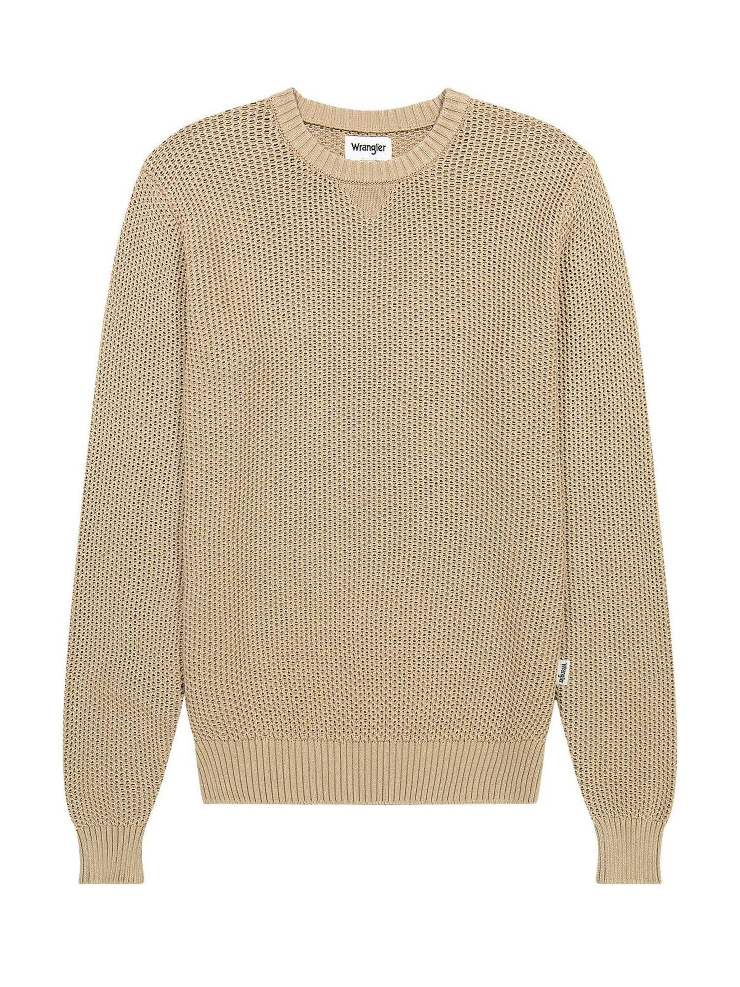 WRANGLER - Jersey 'CREWNECK TIMBERWOLF' en beige: frente