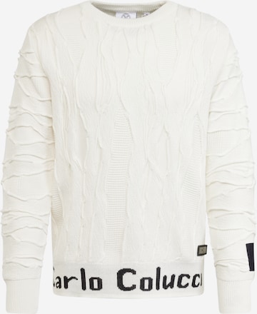 Pull-over Carlo Colucci en blanc : devant