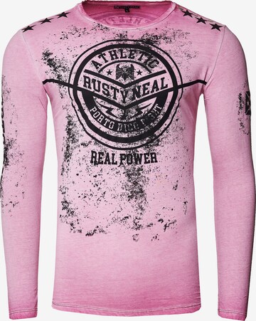 Rusty Neal Cooles Longsleeve mit großem Front Print in Pink: predná strana