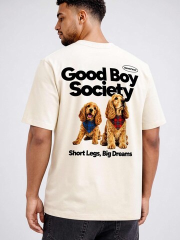 Neverless Shirt 'Good Boy Society' in Beige