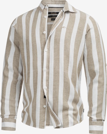 INDICODE JEANS Overhemd 'Brayden' in Beige: voorkant