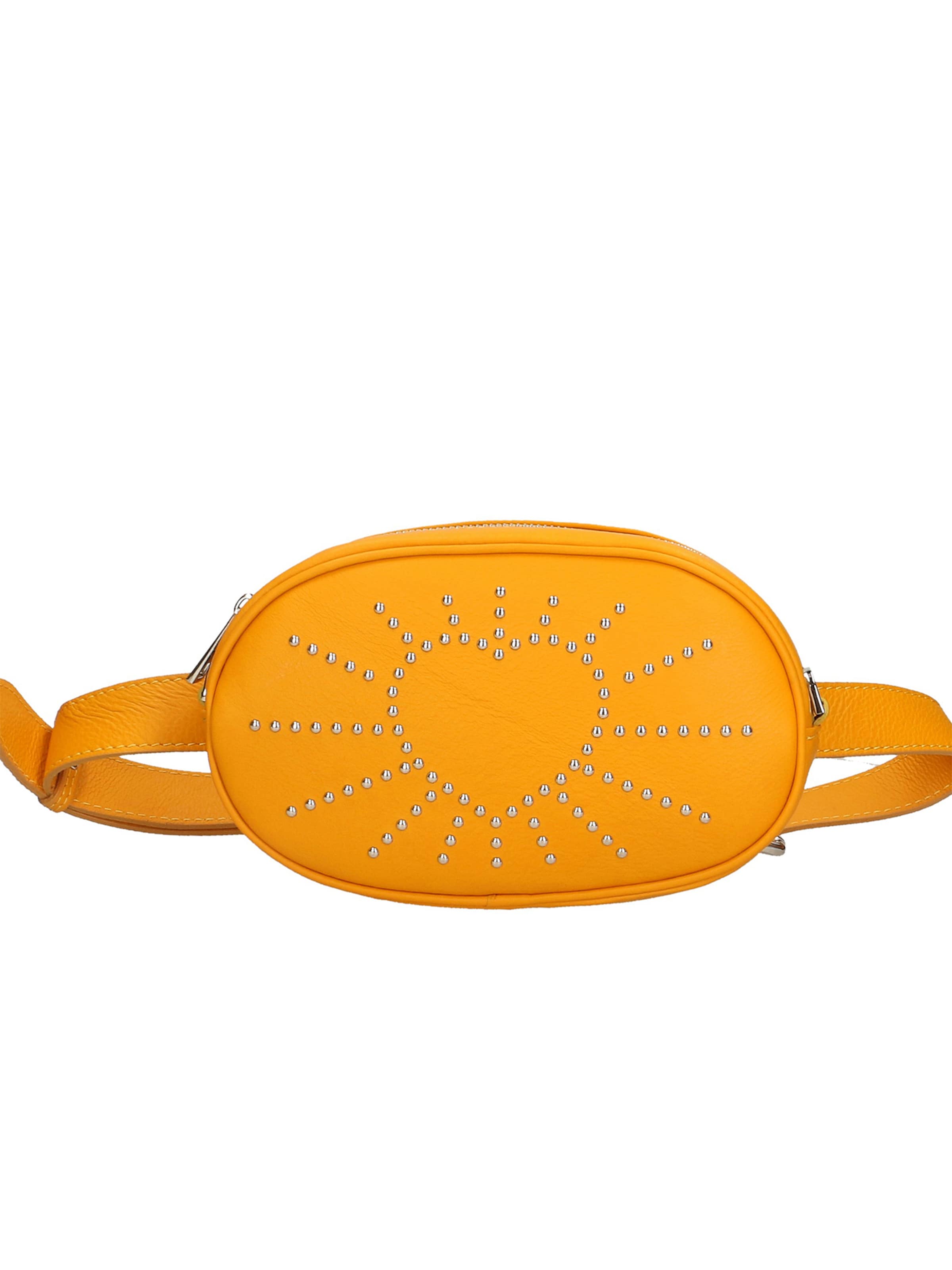 Marsupio 'Marsupio Donna Pelle Sauvage Borchie Elysa - Made in Italy' di Gave Lux in giallo: frontale