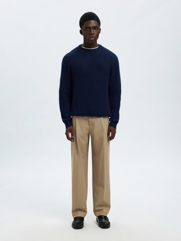 SELECTED Loosefit Bundfaltenhose 'SLH220' in Grau