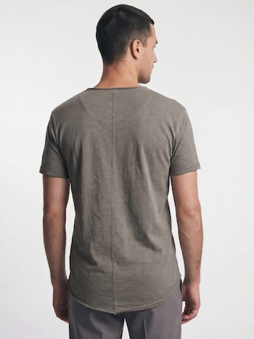 Antargo Shirt 'V-Neck Slub' in Grey