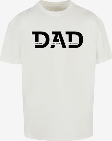 Merchcode Shirt 'Fathers Day - The Man, The Myth, The Legend' in Weiß: predná strana