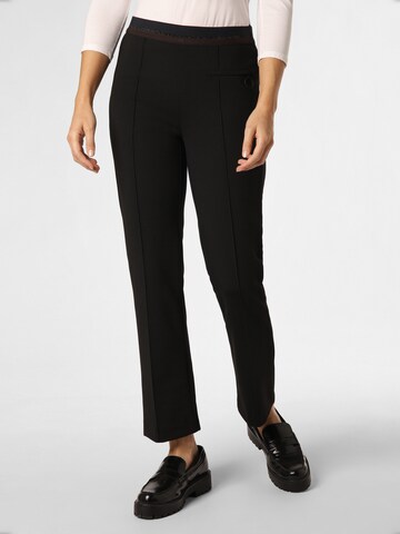 Anna Montana Regular Pleated Pants ' Angelika ' in Black: front