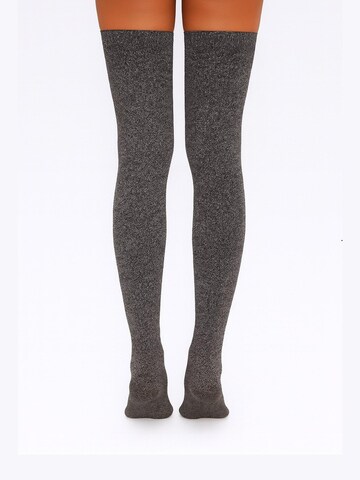 Lycille Over the Knee Socks 'LUREX' in Silver