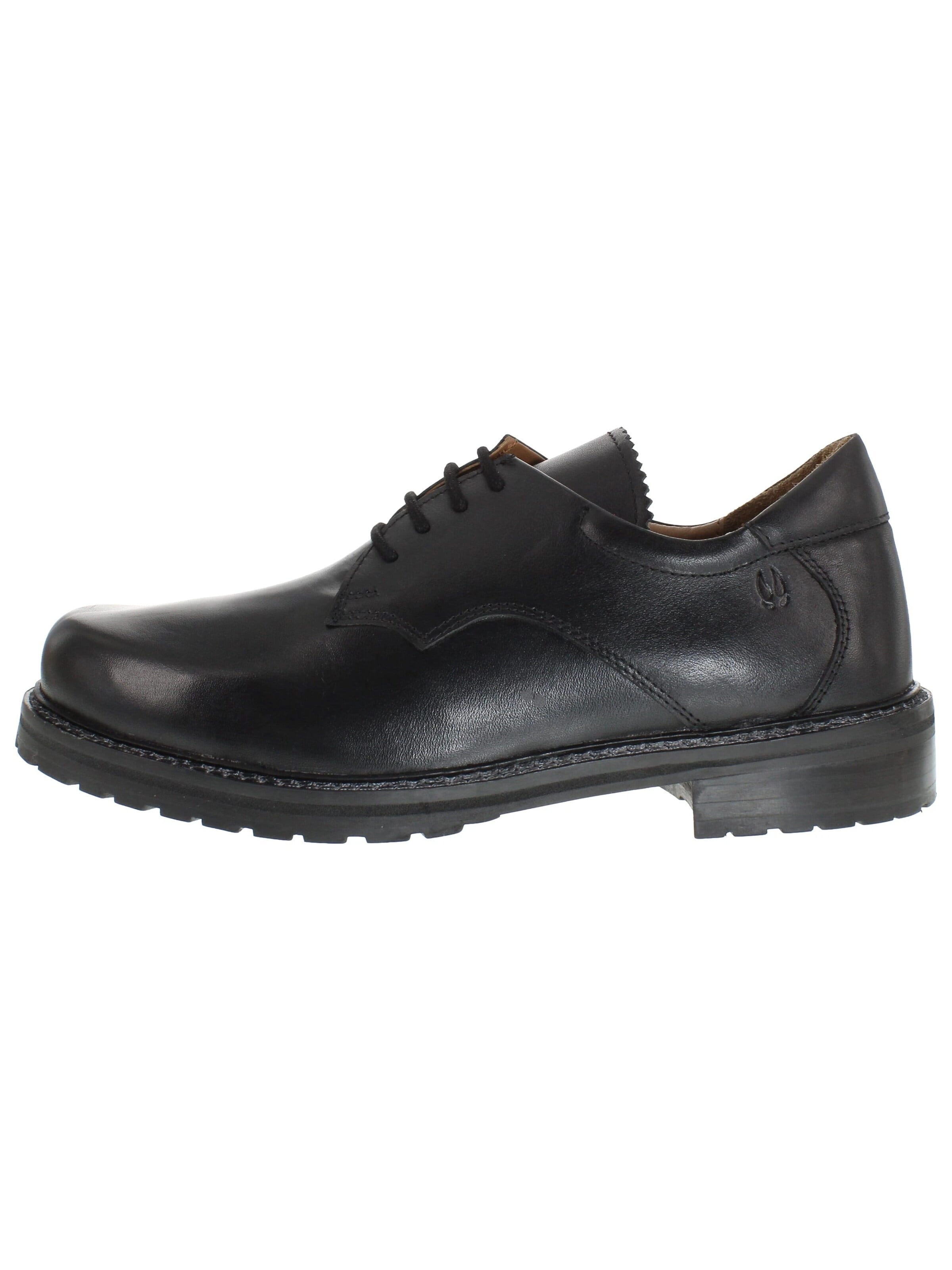 RAUSCHZEIT Traditional Shoes 'ALFRED - Haferlschuhe Mittelschnürer' in Black: front