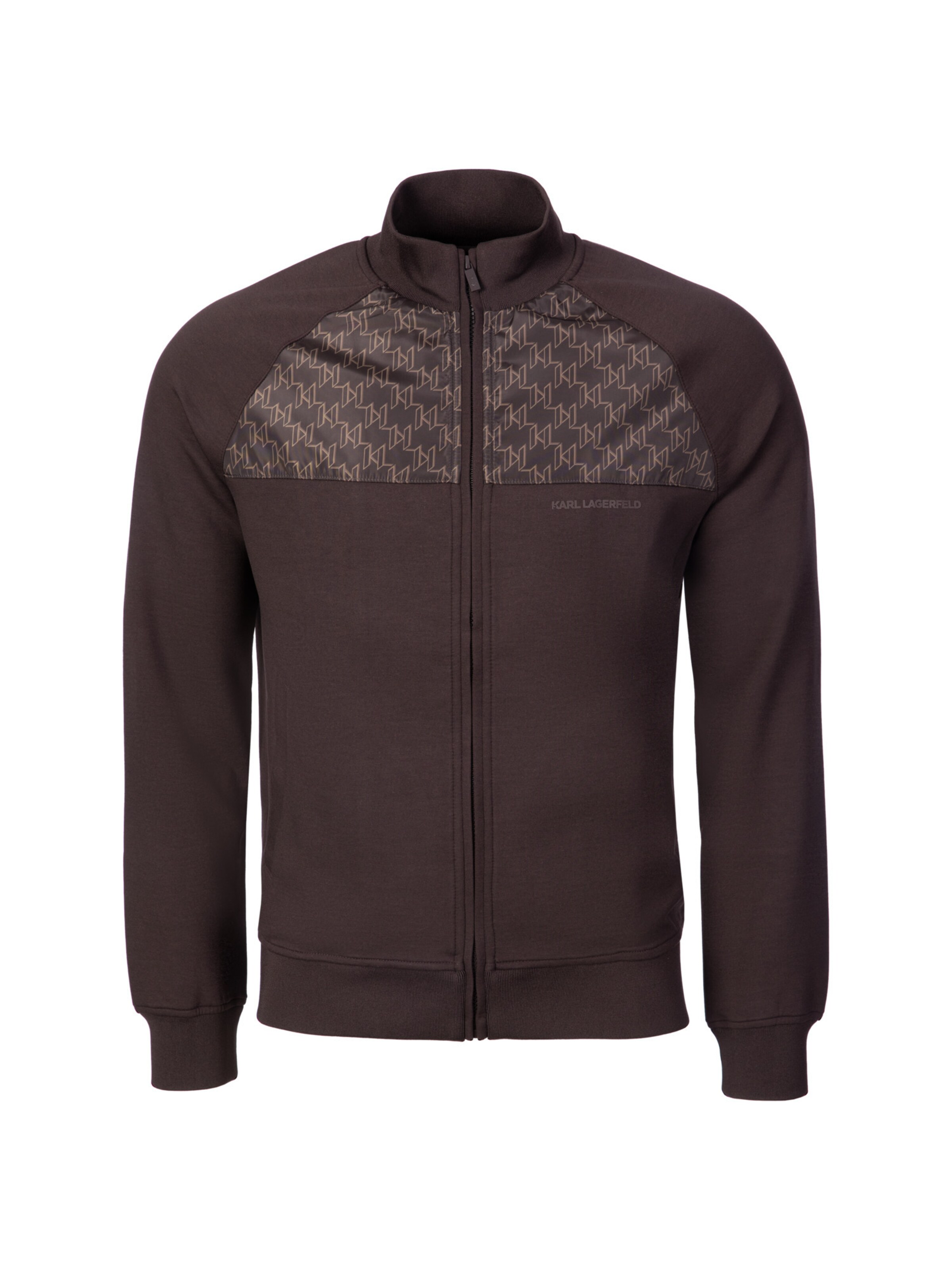 Karl Lagerfeld - Casaco em moletão em castanho: frente