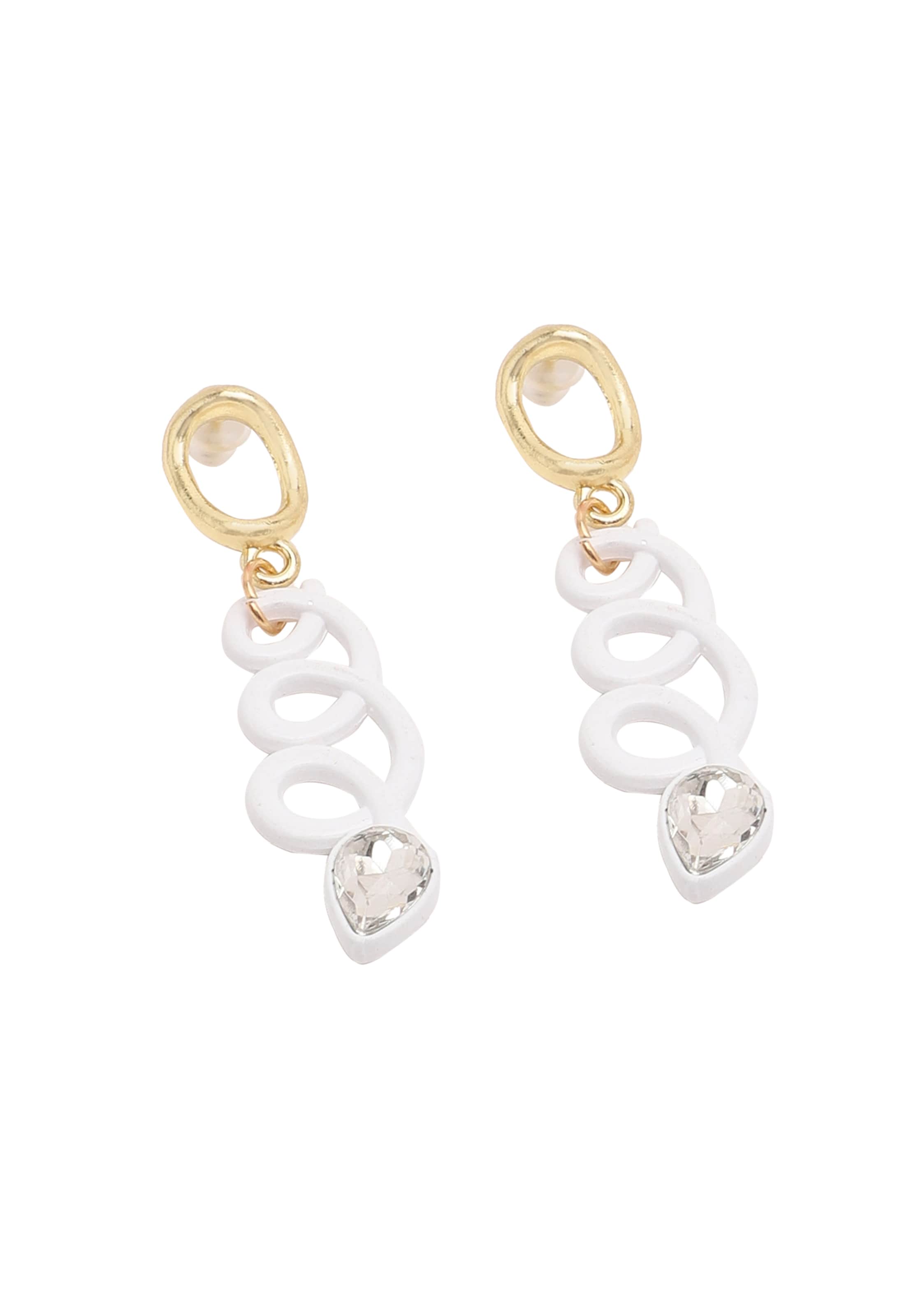 SOHI Kõrvarõngas 'Braidy', värv valge: eest vaates