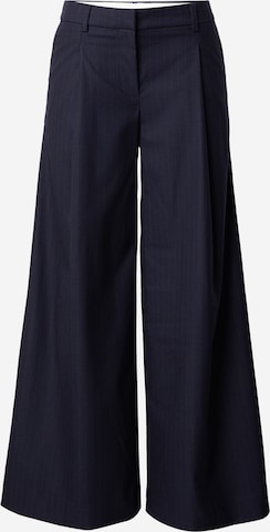 mėlyna WEEKDAY Plačios klešnės Klostuotos kelnės 'Ivan': priekis