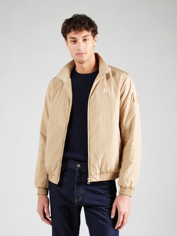 Calvin Klein Jeans regular Φθινοπωρινό και ανοιξιάτικο μπουφάν 'HARRINGTON' σε μπεζ: μπροστά