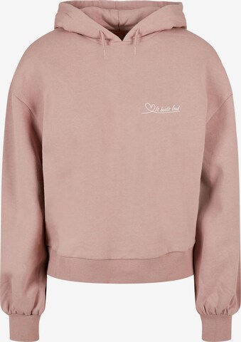 Merchcode Sweatshirt 'It Beats Loud' in Pink: predná strana