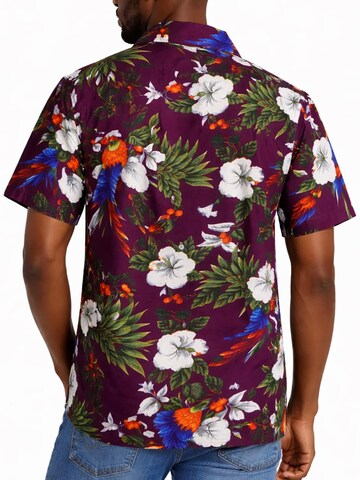 King Kameha Shirt 'Cherryparrot' in Red
