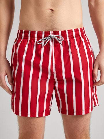Pepe Jeans Swim Trunks in Red: front