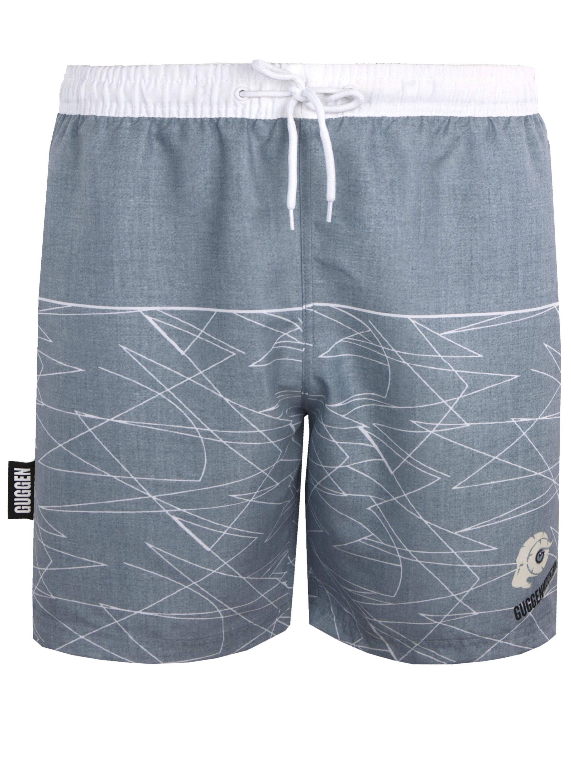 Guggen Mountain Badeshorts 'Boardshorts 1608'‌‌‌‌‌‌‌‌ in Grau: Vorderseite
