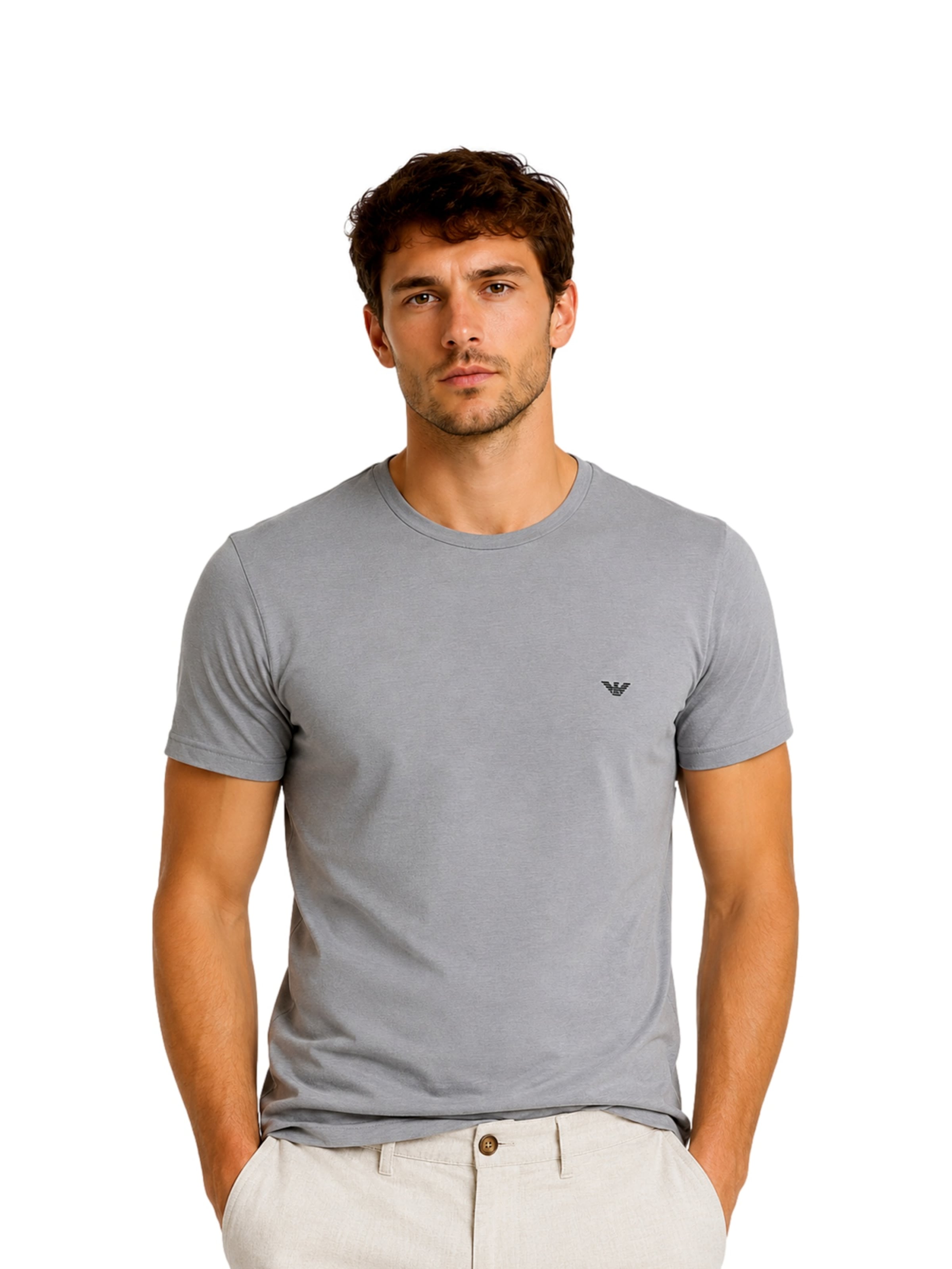 Emporio Armani Shirt 'Doppelpack' in Blue: front