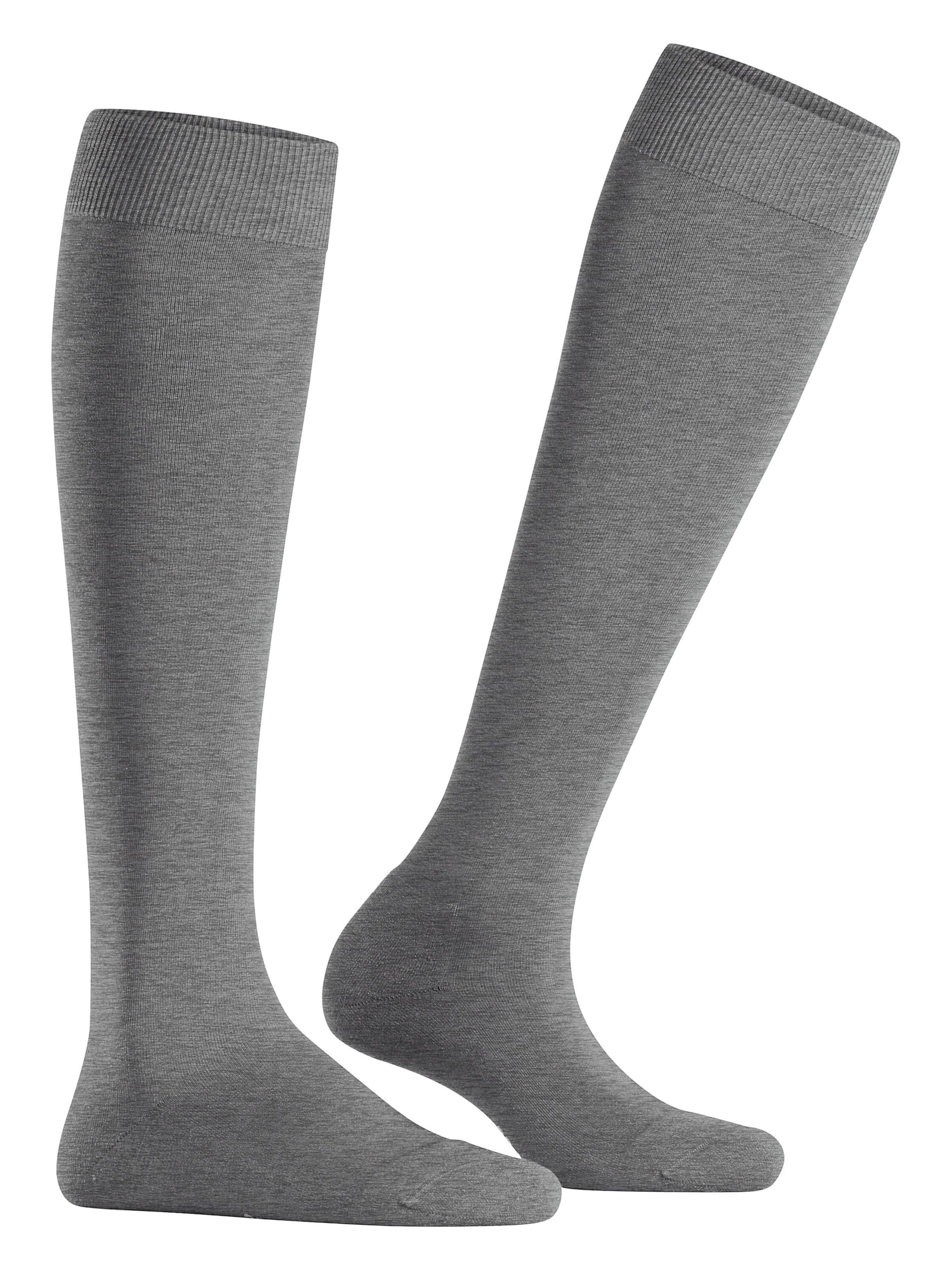 FALKE Kniestrümpfe 'ClimaWool'‌‌‌‌‌‌‌‌‌ in Grau: Vorderseite