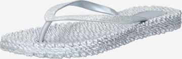 Tongs ILSE JACOBSEN en argent : devant