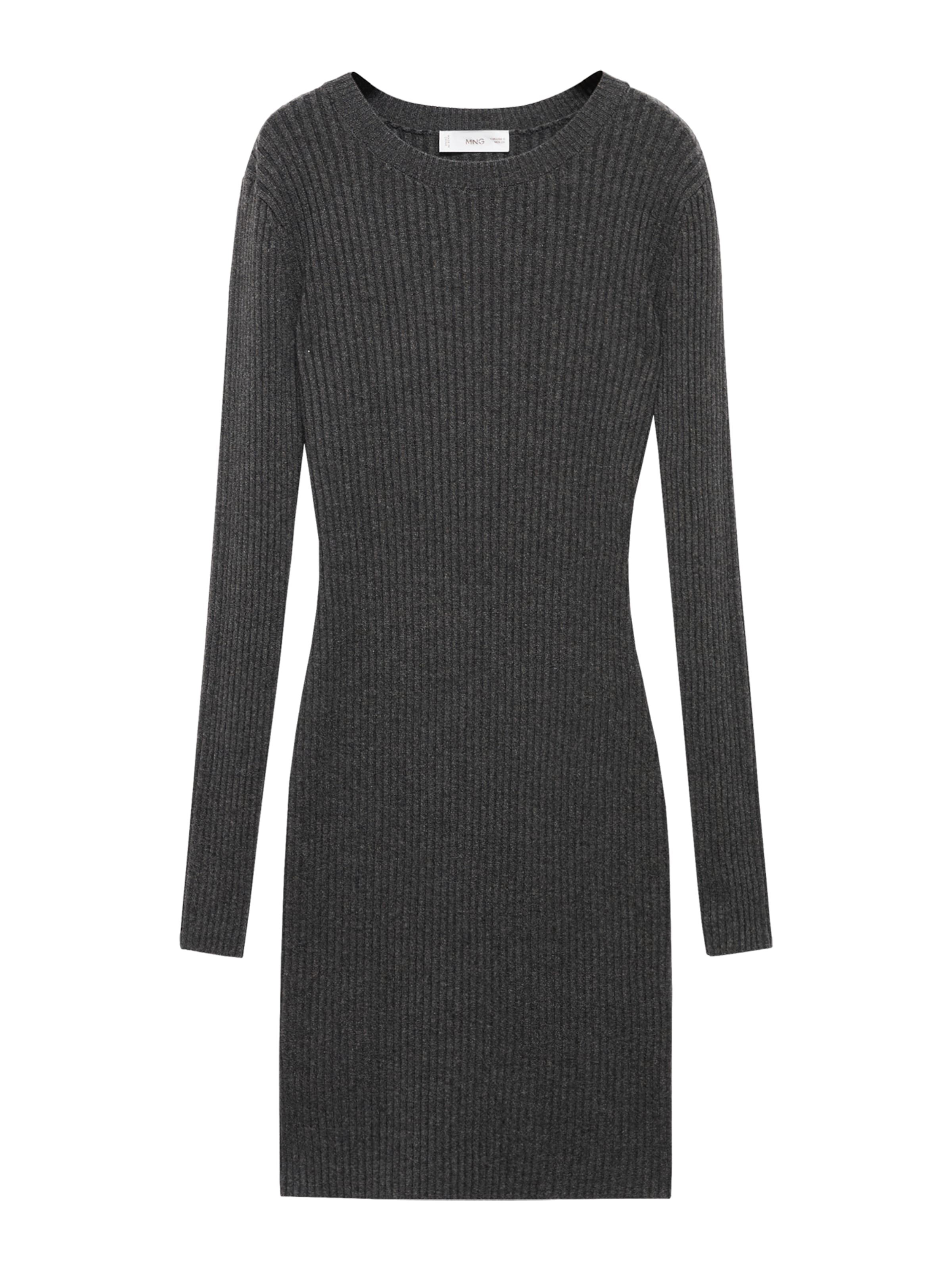 MANGO TEEN - Vestido de punto 'Ribi' en gris: frente
