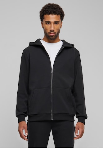 Urban Classics - Sudadera con cremallera en negro: frente