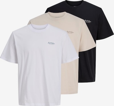 XS dydžio Marškinėliai 'JJEARCHIVE' iš JACK & JONES, spalva – smėlio spalva / juoda / balta, Prekių apžvalga