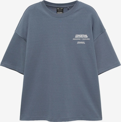 Pull&Bear T-Shirt in XS in saphir / hellgrau / weiß, Produktansicht