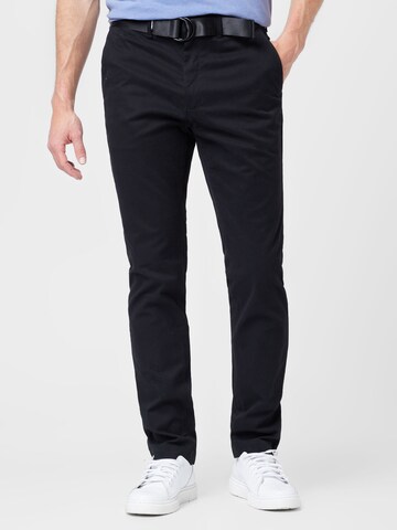 Calvin Klein Slim fit Chino Pants in Black: front