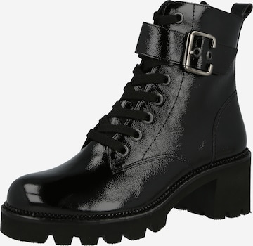 Paul Green Lace-Up Ankle Boots in Black: front