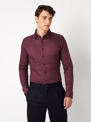 DESOTO Slim Fit Hemd in Rot: Vorderseite