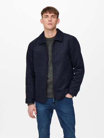 Only & Sons Jacke 'Fischer' in Blau: predná strana