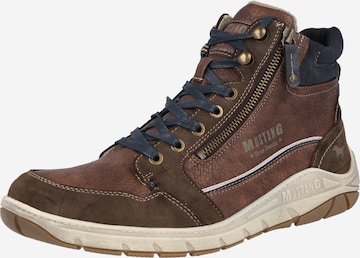 MUSTANG High-Top Sneakers in Brown: front