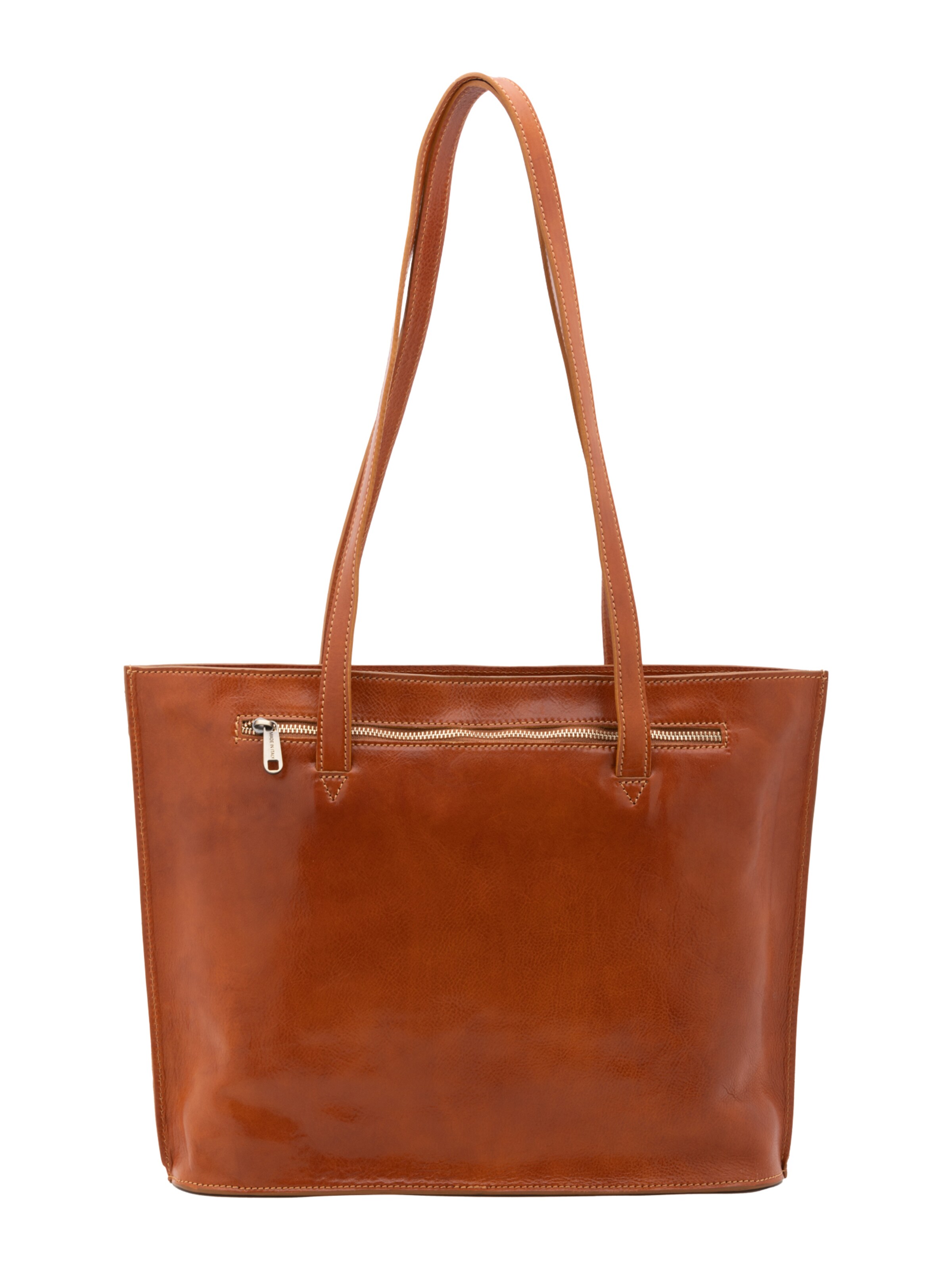 Borsa a spalla 'Borsa a Spalla Donna Pelle Vera Vacchetta - Chiusura Zip Made in Italy' di I Fratelli in beige