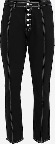Missguided Plus Regular Jeans 'FRAY' in Black: front