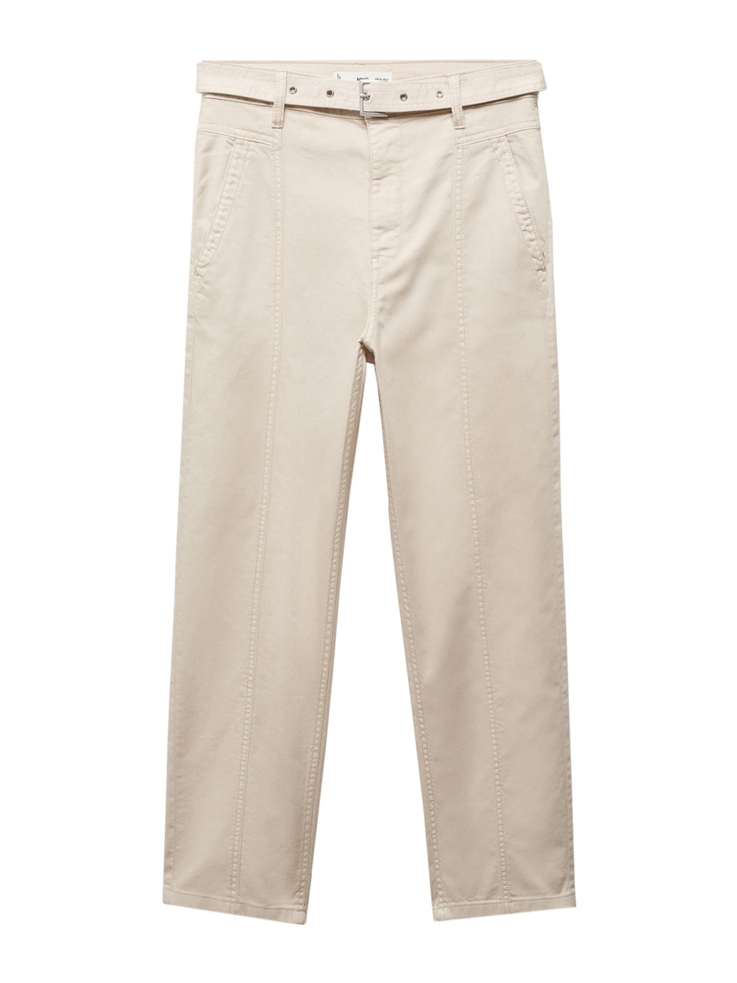 MANGO Szabványos Nadrág - bézs: elől