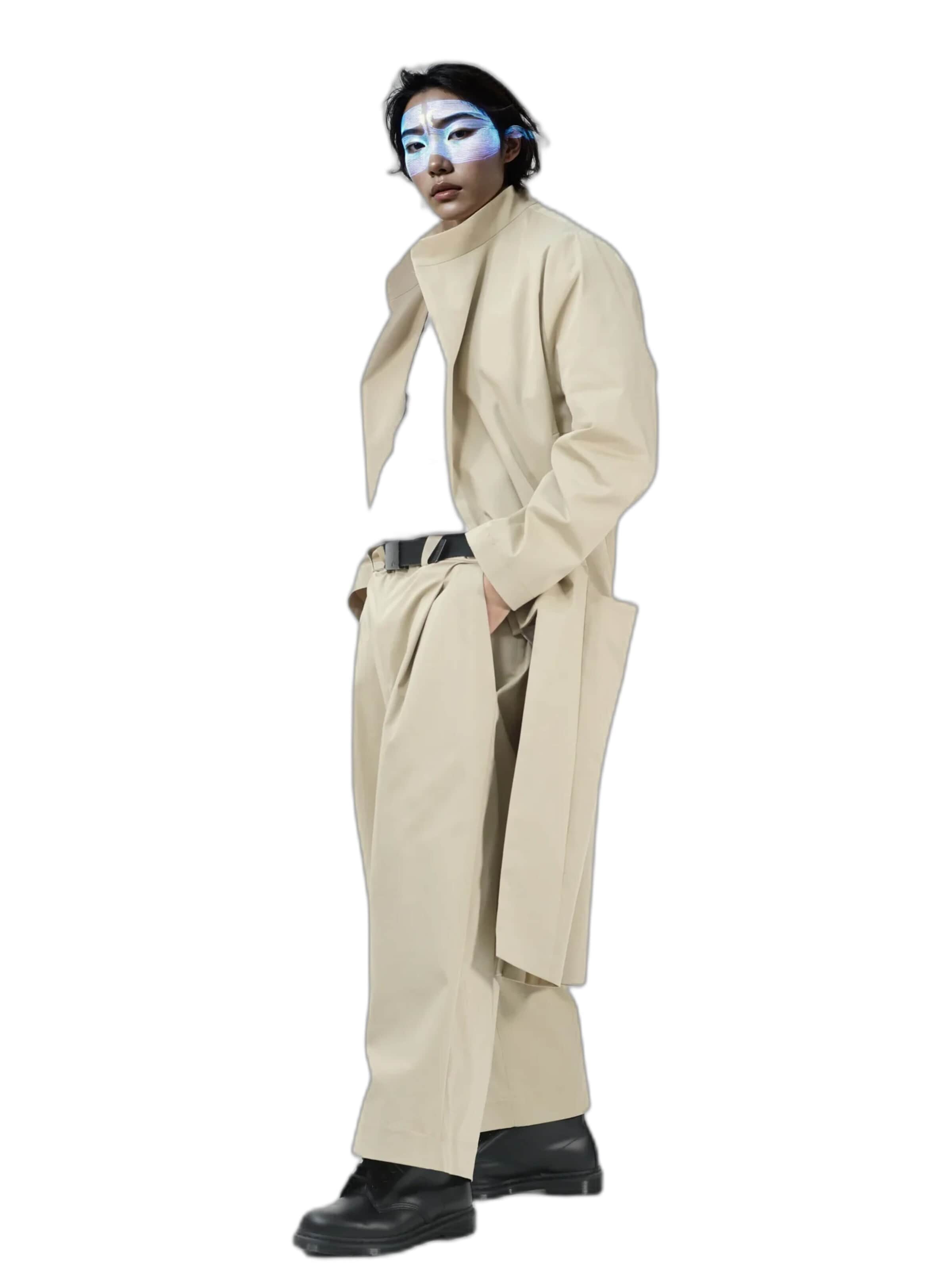 Kanten Tussenjas 'Manteau Taishō' in Beige: voorkant
