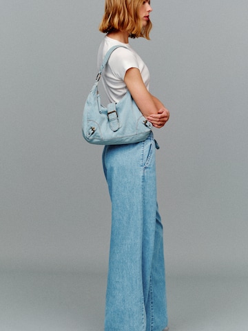 Wide leg Jeans de la Pull&Bear pe albastru