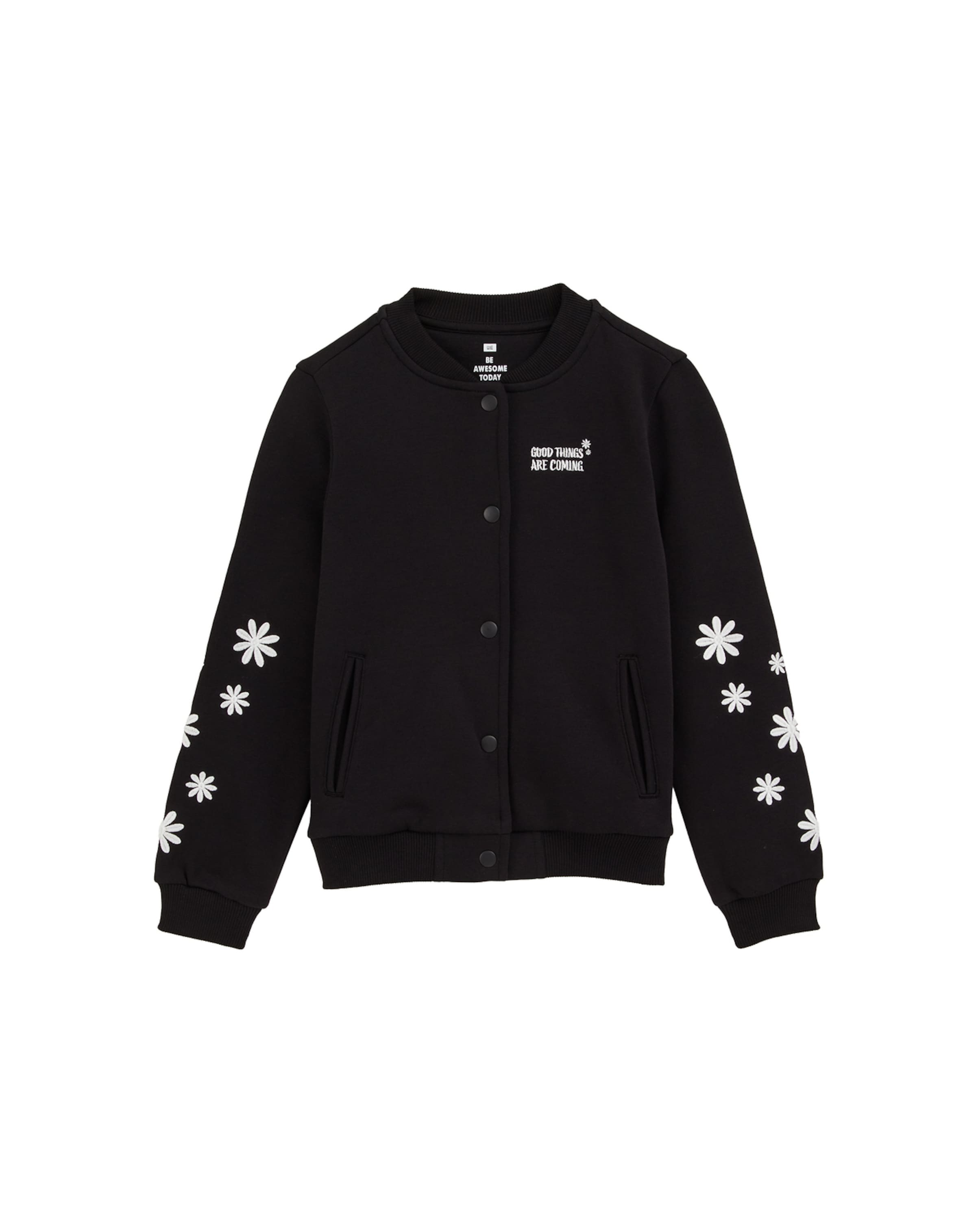 WE Fashion Tepláková bunda - Čierna: predná strana