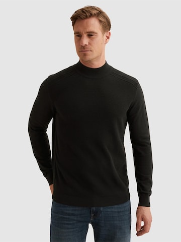 VANGUARD Neulepaita 'Pullover in cotton/modal with mockneck' värissä musta: etupuoli