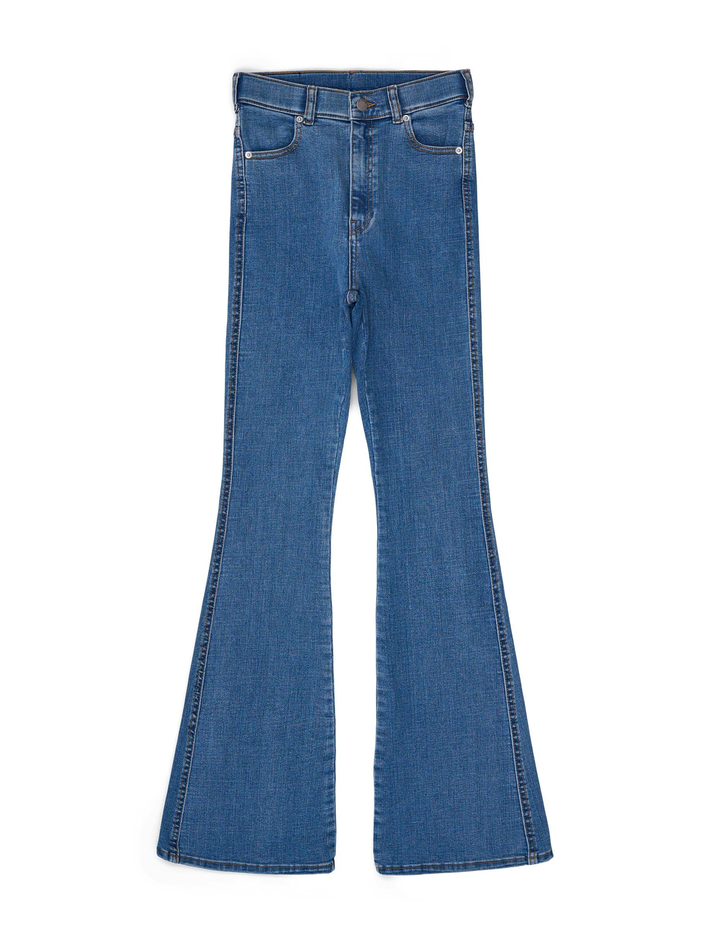 Dr. Denim Jeans 'Moxy High Flare' in Blauw: voorkant